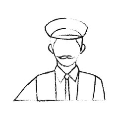 taxi driver cartoon icon over white background. vector illustration