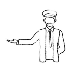 taxi driver cartoon icon over white background. vector illustration