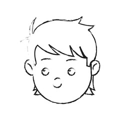 happy boy face cartoon icon over white background. vector illustration