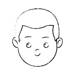 Obraz na płótnie Canvas happy boy face cartoon icon over white background. vector illustration