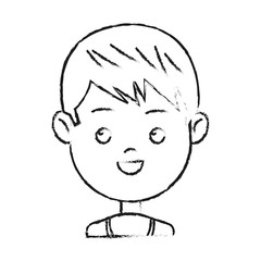 happy boy face cartoon icon over white background. vector illustration