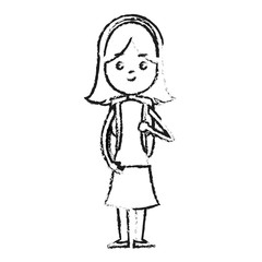 girl wearing casual clothes cartoon icon over white background. vector illustration