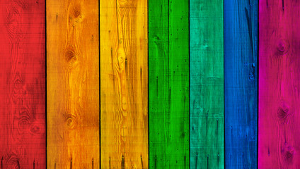 Rainbow colored planks