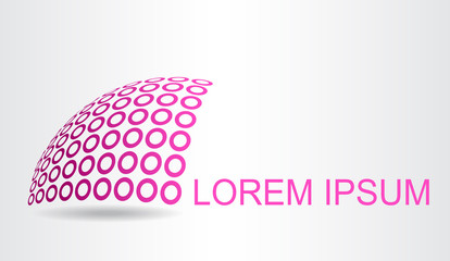 Logo stylized spherical surface with abstract shapes