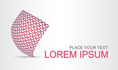 Logo stylized spherical surface with abstract shapes