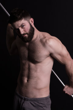 Beautiful young man, bearded, sexy and muscular, Beau jeune homme homme barbu, sexy et musclé