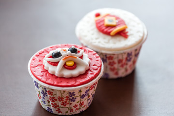 chinese new year theme cup cake