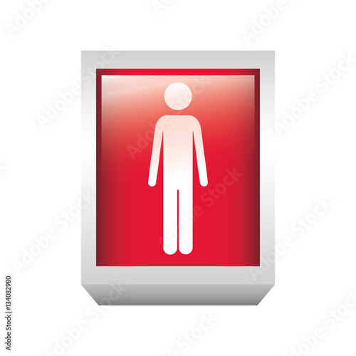 Download "3d rectangle button with person silhouette vector illustration" Stock image and royalty-free ...
