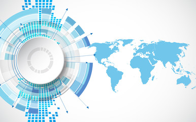 Obraz premium vector digital global technology concept, abstract background