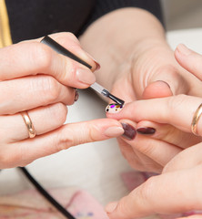 Manicure in a beauty salon