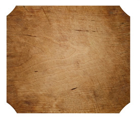 A wooden surface isolated on a white background.