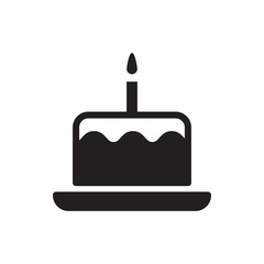 cake with one candle icon illustration