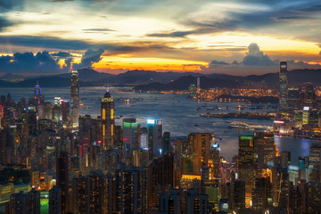 Cityscape of Hong kong and Kowloon