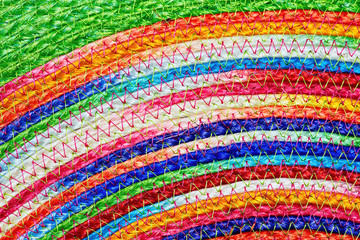 Fototapeta na wymiar Colorful woven sisal wool rug taxtures & background