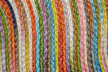 Colorful woven sisal wool rug taxtures & background