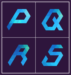 colorful polygonal font for various use