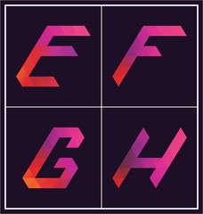 colorful polygonal font for various use