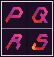 colorful polygonal font for various use