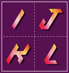 colorful polygonal font for various use
