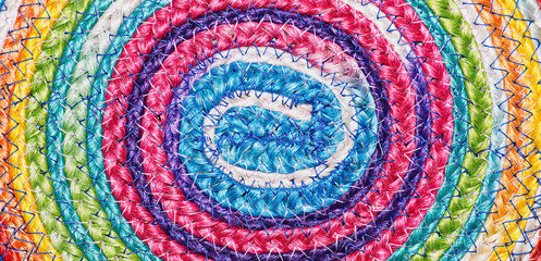 Colorful woven sisal wool rug taxtures & background