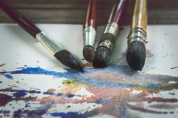 Fototapeta premium background Brush watercolor on paper
