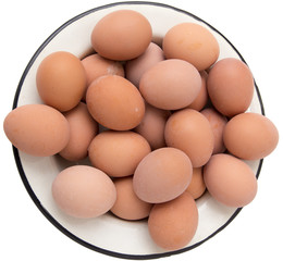 eggs in a plate on a white background