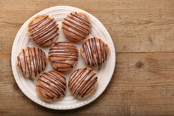 Traditional Polish homemade donuts with liqueur