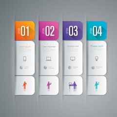 Infographic design vector and business icons with 4 options.