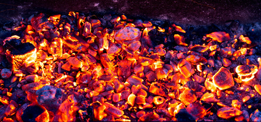 burning charcoal as background