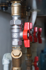 Heating system's plastic pipes and  ball valves
