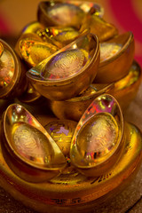 Numerous Shoe-shaped gold ingot (Yuan Bao with Chinese hieroglyph character 