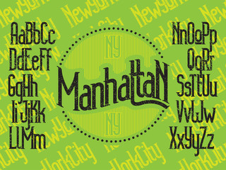 Fototapeta premium Manhattan font set