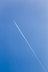 the trail from an airplane in the sky