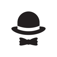 hat and bow icon illustration