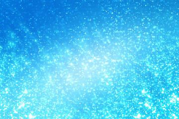 Abstract round silver bokeh or glitter lights on blue background. Circles defocused particles