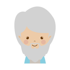 front face wise man gaspar cartoon vector illustration