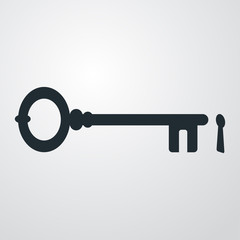 Icono plano llave con cerradura en fondo degradado