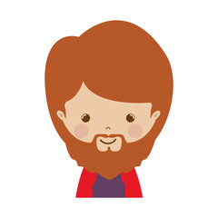 front face wise man baltasar cartoon vector illustration