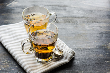 Glass of tea with lemon