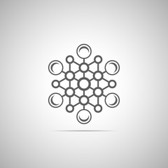 Abstract connection vector icon with shadow.. Communication. Designed for web.