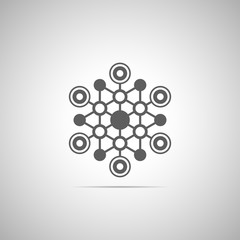 Abstract connection vector icon with shadow.. Communication. Designed for web.