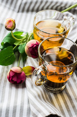 Glass of tea with lemon