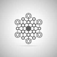 Abstract connection vector icon with shadow.. Communication. Designed for web.