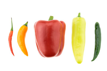 Chili peppers isolated on white background.