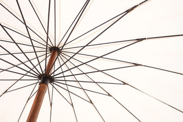 White beach umbrella .
