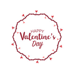 Happy Valentine's Day greeting card typography flyer template with lettering. Poster, card, label, banner design set. Vector illustration