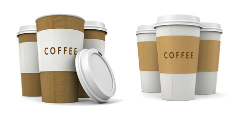 Coffee in thermo cap. Take-out coffee. 3d illustration