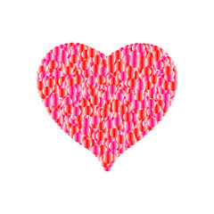 Happy Valentine's Day. heart pink red gradient. white background. vector illustration.