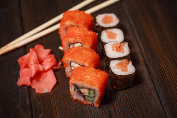 Asian cuisine, sushi, rolls, wasabi, asia, japan