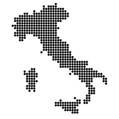 Карта Италии. Силуэт Италии в виде круглых точек. Оригинальная абстрактная векторная иллюстрация.